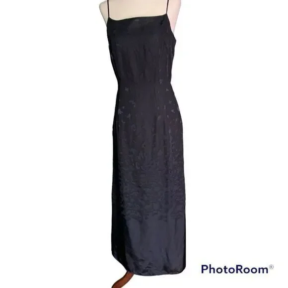 Y2k Black spaghetti strap dress two-tone print‎ design from Japan